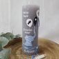 Preview: Taufkerze Rustik mit Elefant -personalisiert-
